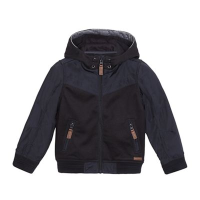 J by Jasper Conran Boys' Navy textured insert hooded jacket